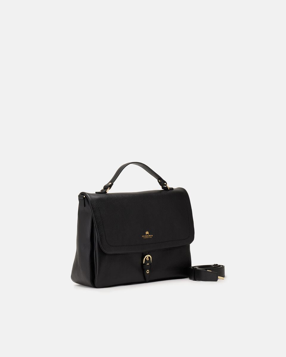 LARGE FLAP BAG Schwarz  - Cuoieria Fiorentina