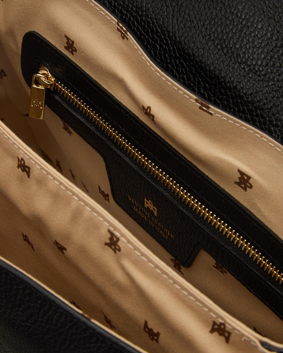 LARGE FLAP BAG Schwarz  - Cuoieria Fiorentina