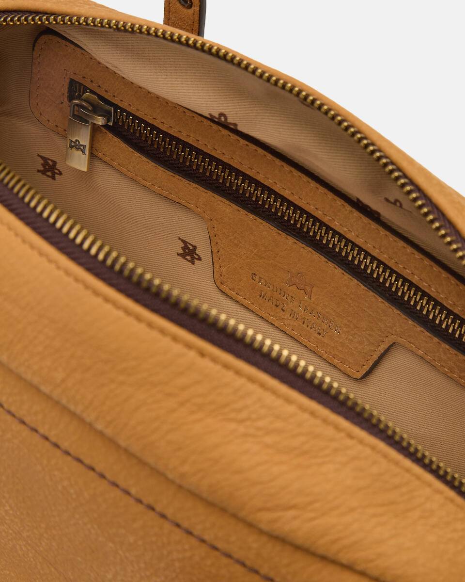 DUFFLE BAG Curry  - Schultertaschen - Damen Taschen - Tasche - Cuoieria Fiorentina