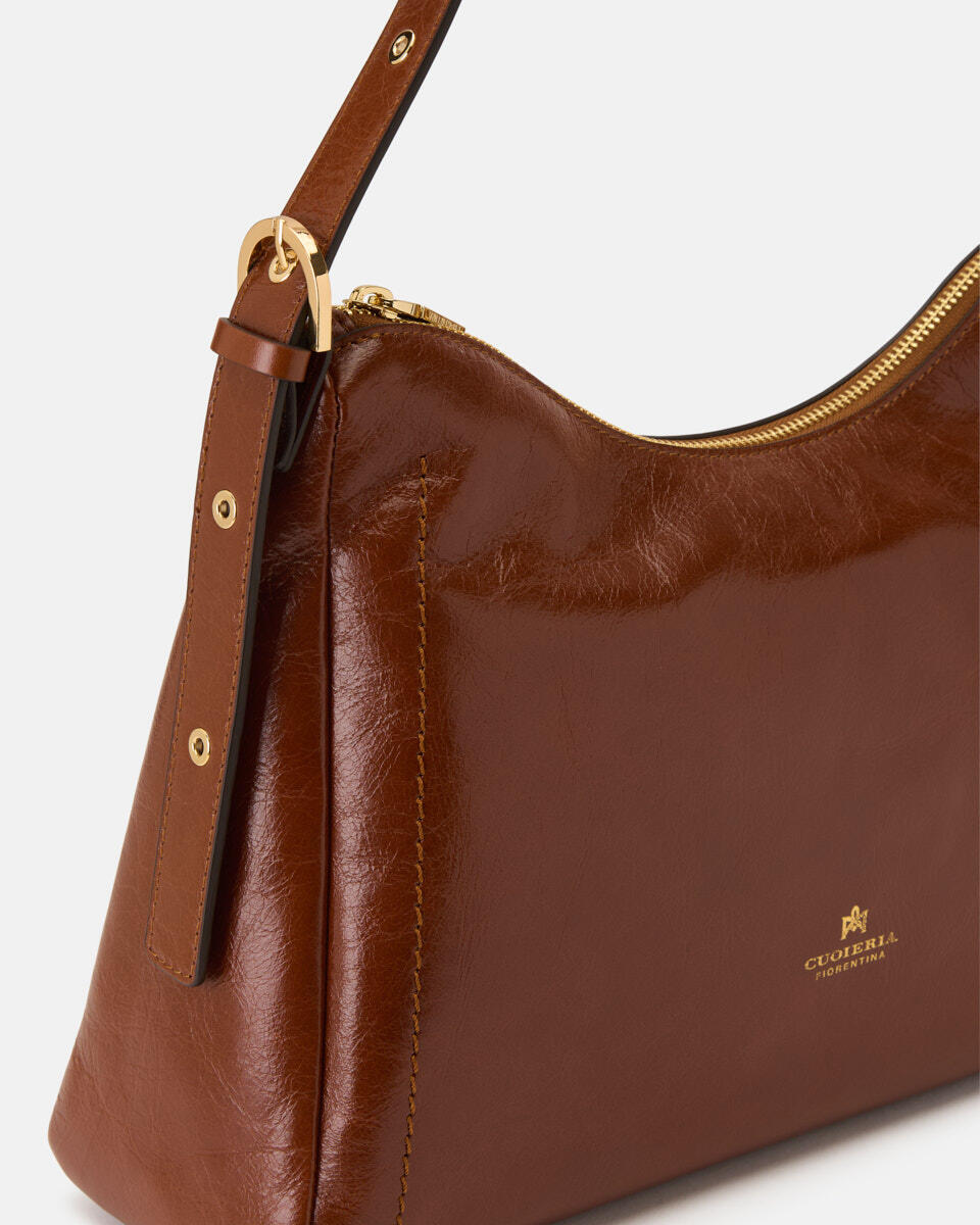 QUADRAT-SCHULTERTASCHE Karamell  - Cuoieria Fiorentina