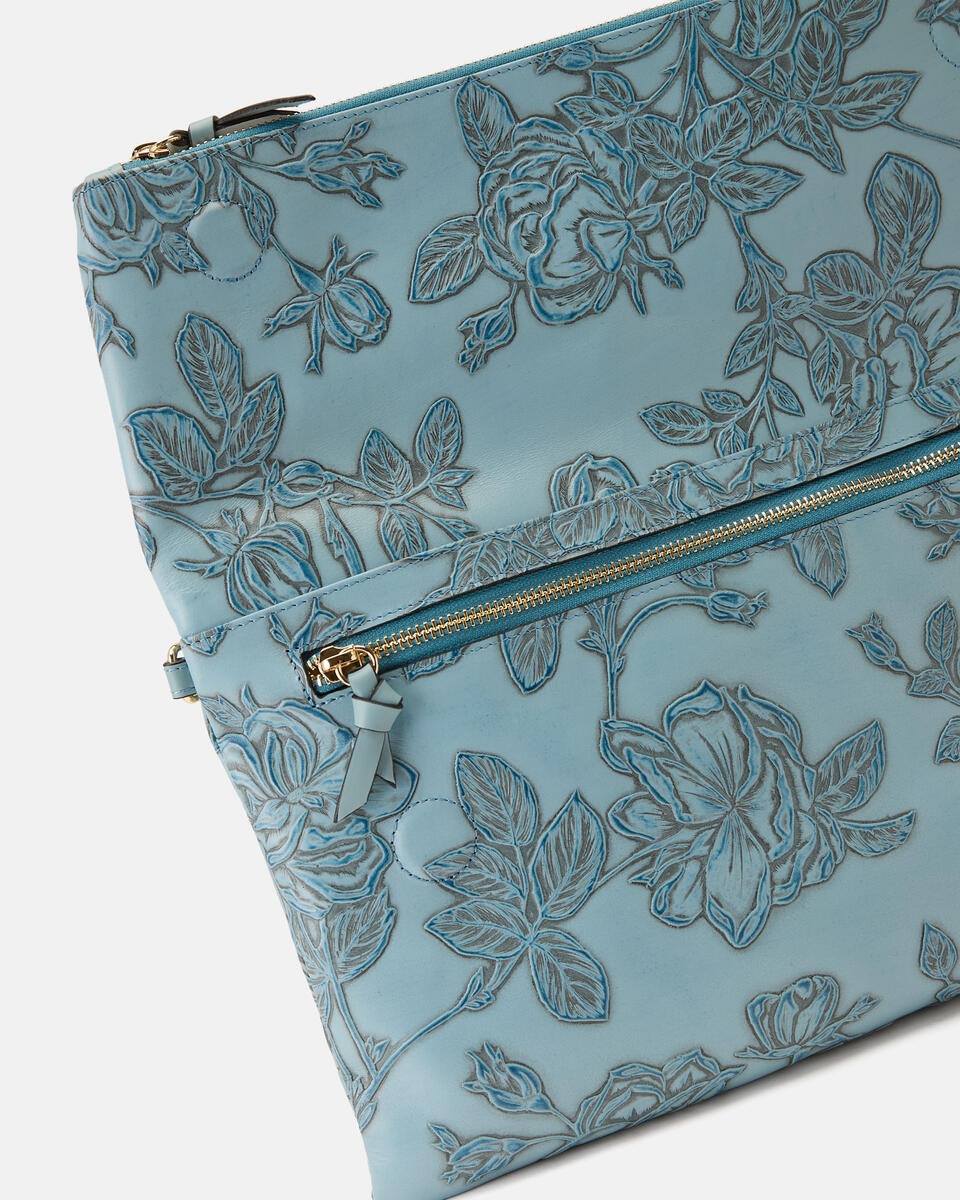 MAXI POUCH Hellblau  - Handtaschen - Damen Taschen - Tasche - Cuoieria Fiorentina