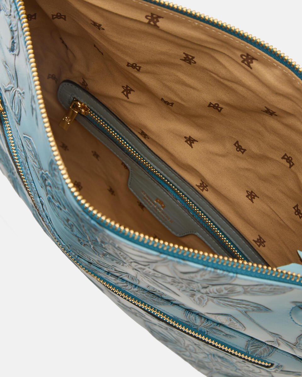 MAXI POUCH Hellblau  - Handtaschen - Damen Taschen - Tasche - Cuoieria Fiorentina