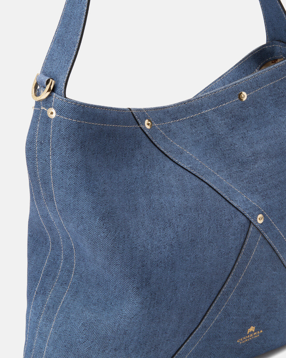 GROSSE SCHULTERTASCHE Jeans  - Schultertaschen - Damen Taschen - Tasche - Cuoieria Fiorentina