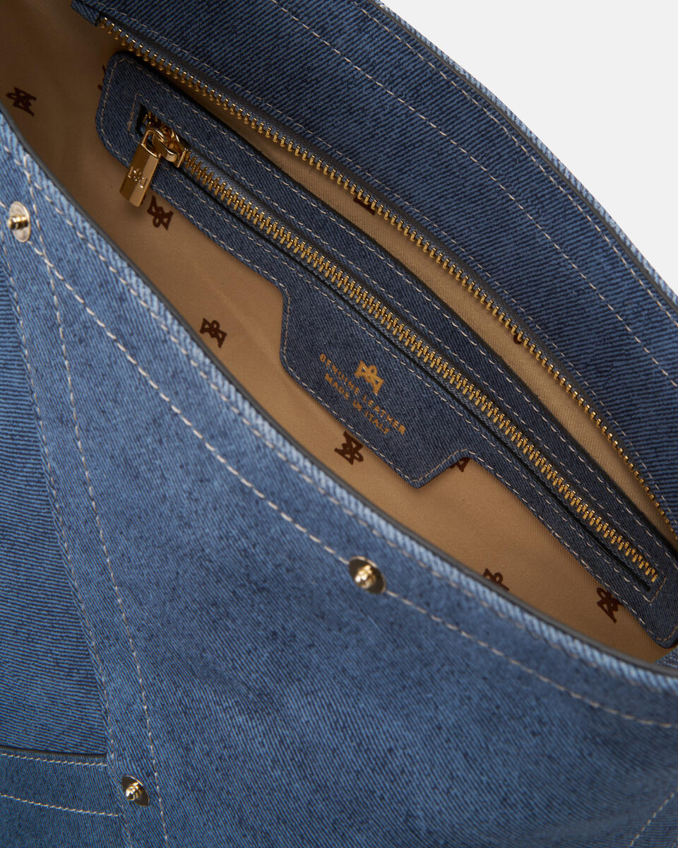 GROSSE SCHULTERTASCHE Jeans  - Schultertaschen - Damen Taschen - Tasche - Cuoieria Fiorentina