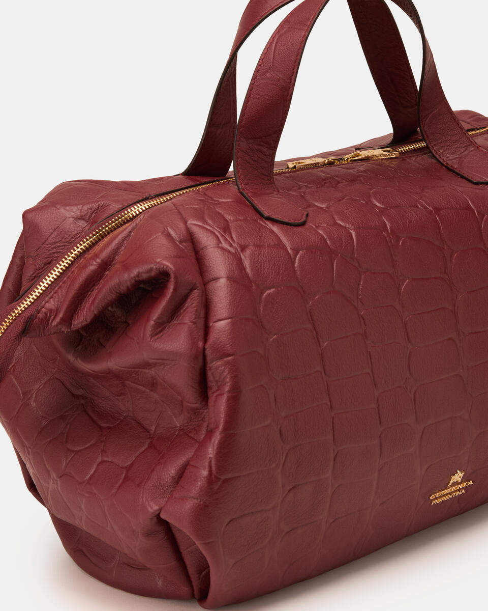 GROSSE DUFFLE BAG Rubin-farbe  - Cuoieria Fiorentina