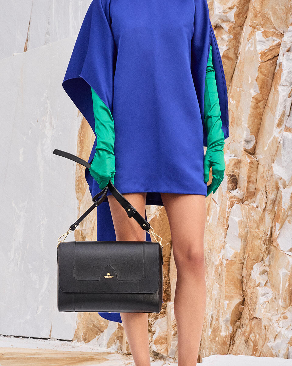 FLAP BAG Schwarz  - Schultertaschen - Damen Taschen - Tasche - Cuoieria Fiorentina