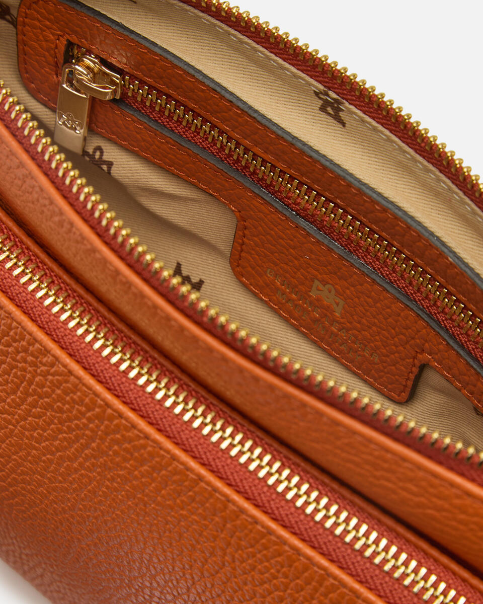 DOUBLE POUCH Orange  - Schultergut - Damen Taschen - Tasche - Cuoieria Fiorentina