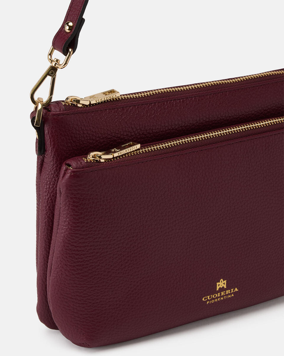 DOUBLE POUCH Bordeaux  - Schultergut - Damen Taschen - Tasche - Cuoieria Fiorentina