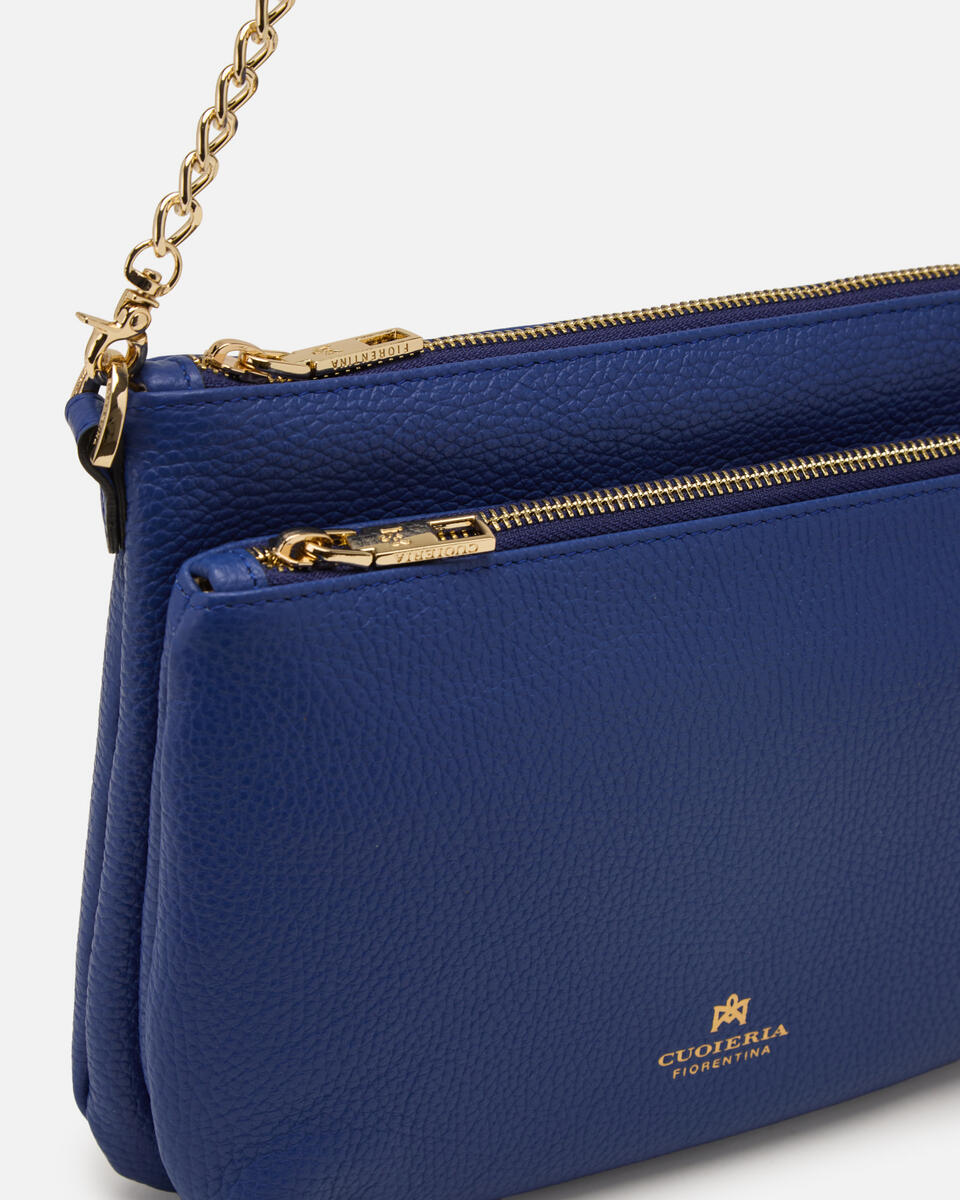 DOUBLE POUCH Blitzblau  - Schultergut - Damen Taschen - Tasche - Cuoieria Fiorentina