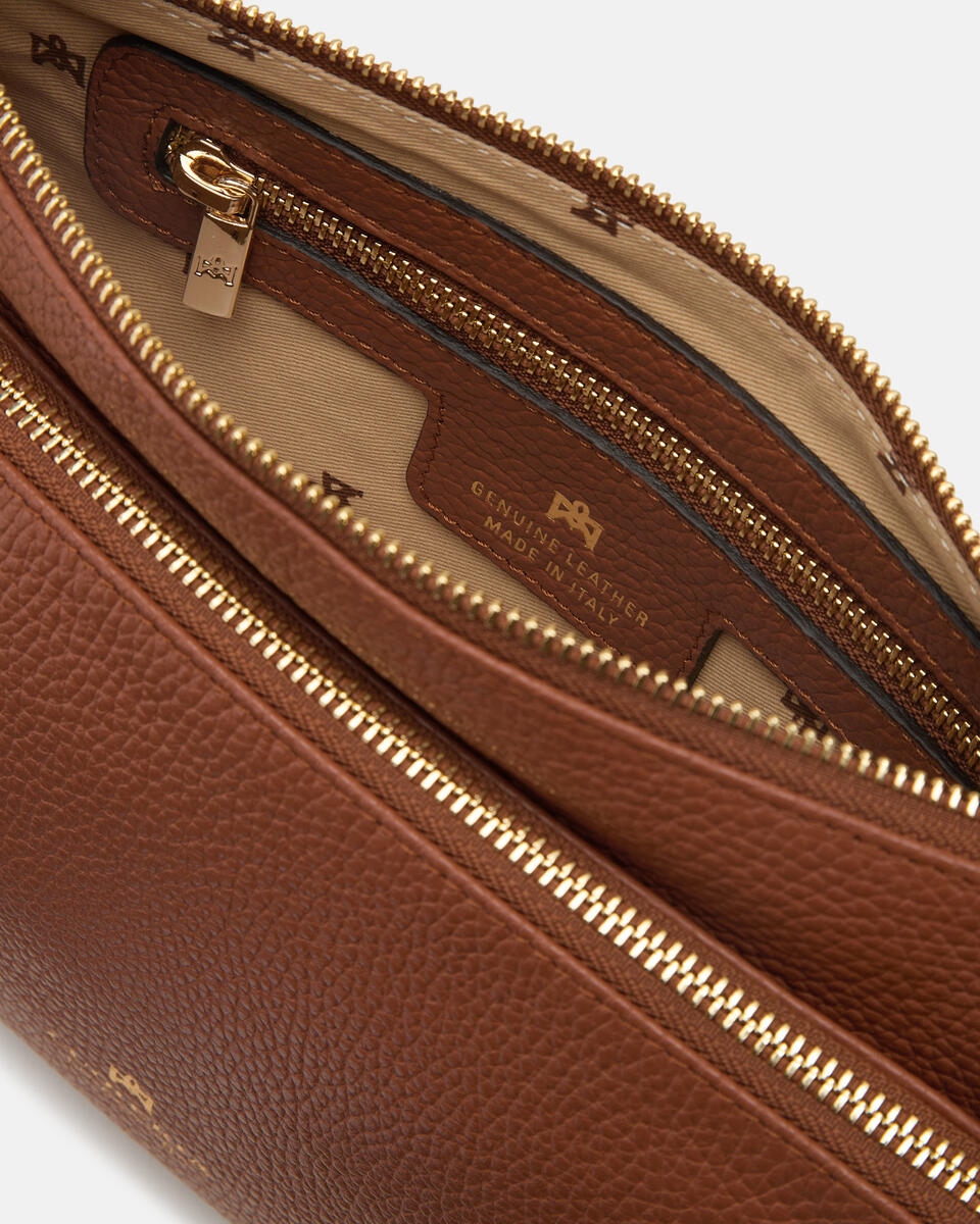 DOUBLE POUCH Karamell  - Schultergut - Damen Taschen - Tasche - Cuoieria Fiorentina