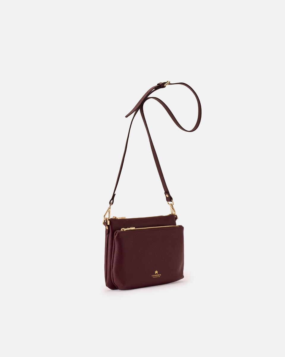 DOUBLE POUCH Coffee  - Schultergut - Damen Taschen - Tasche - Cuoieria Fiorentina