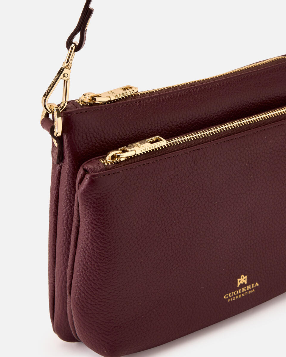 DOUBLE POUCH Coffee  - Schultergut - Damen Taschen - Tasche - Cuoieria Fiorentina