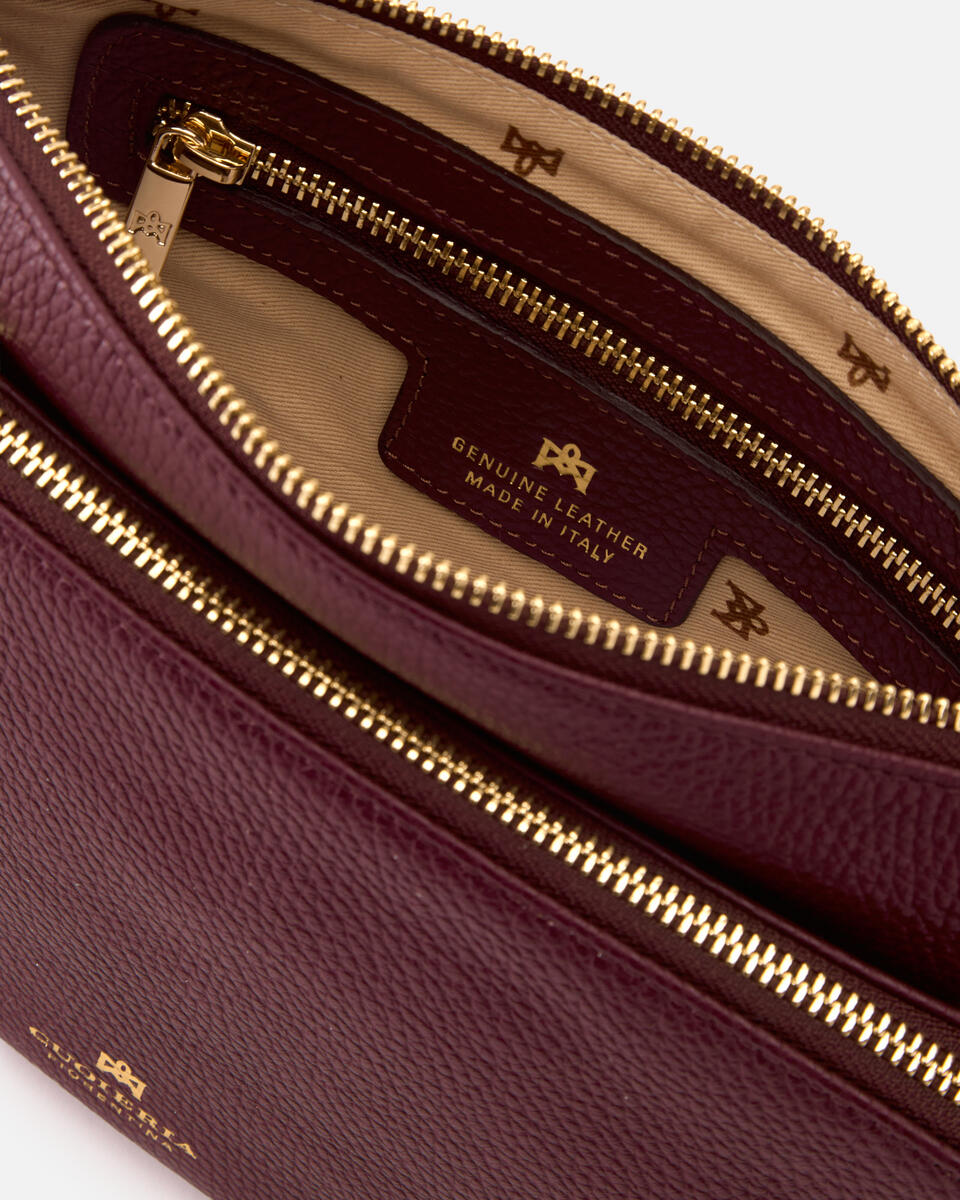 DOUBLE POUCH Coffee  - Schultergut - Damen Taschen - Tasche - Cuoieria Fiorentina