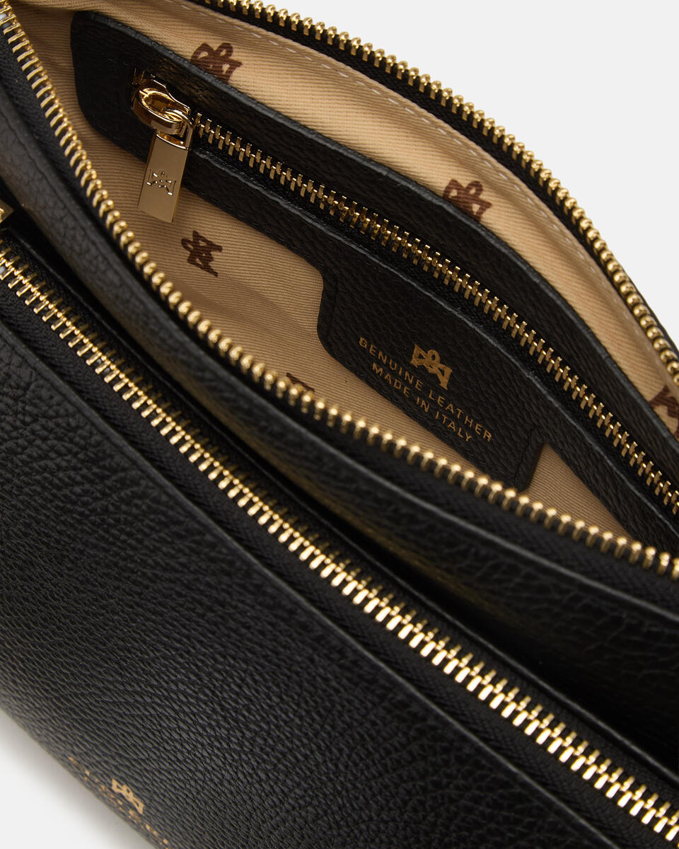 DOUBLE POUCH Schwarz  - Schultergut - Damen Taschen - Tasche - Cuoieria Fiorentina
