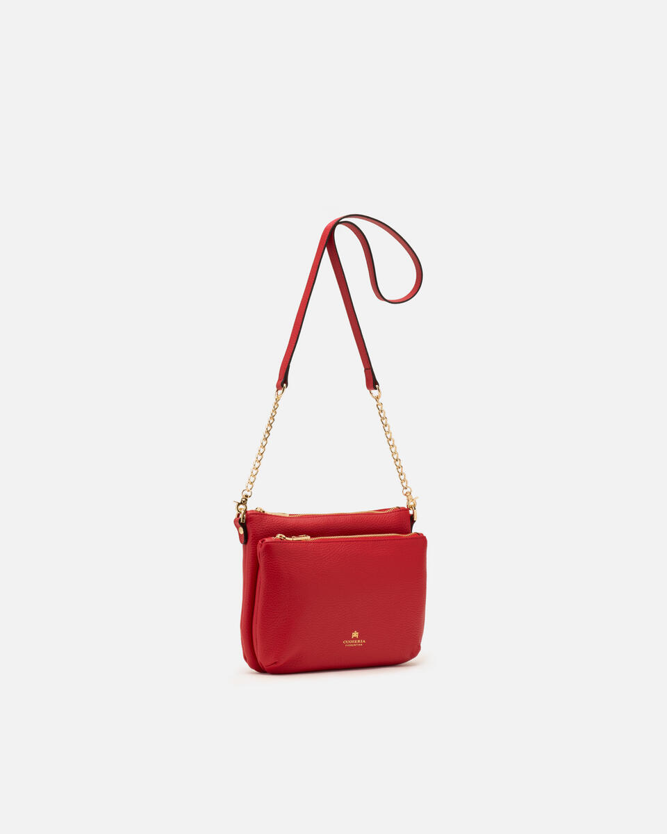 DOUBLE POUCH Tomato  - Schultergut - Damen Taschen - Tasche - Cuoieria Fiorentina