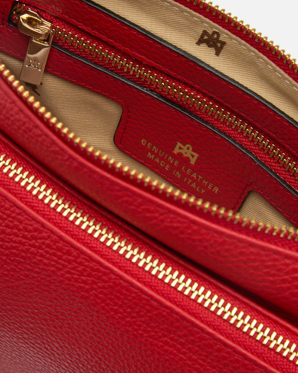 DOUBLE POUCH Tomato  - Schultergut - Damen Taschen - Tasche - Cuoieria Fiorentina