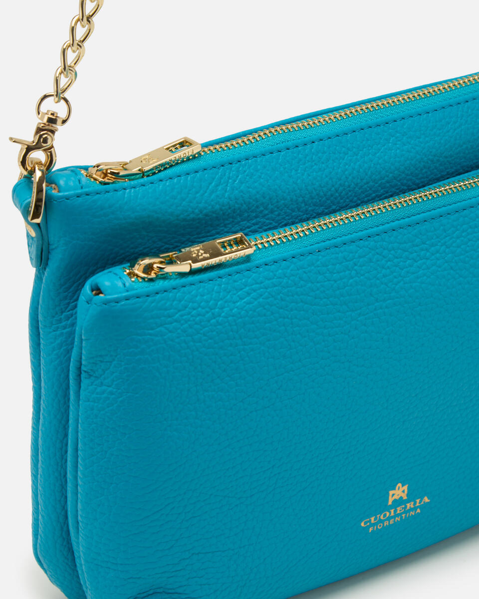 DOUBLE POUCH Turkis  - Schultergut - Damen Taschen - Tasche - Cuoieria Fiorentina