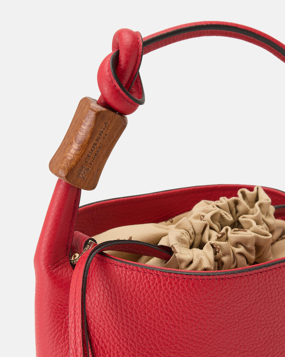 KLEINE EIMERTASCHE Tomato  - Eimertaschen - Damen Taschen - Tasche - Cuoieria Fiorentina
