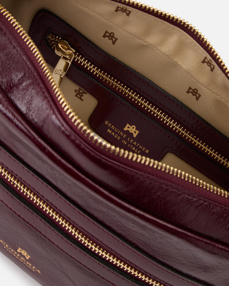 GROSSE CAMERA BAG Schwarzkirsche  - Cuoieria Fiorentina