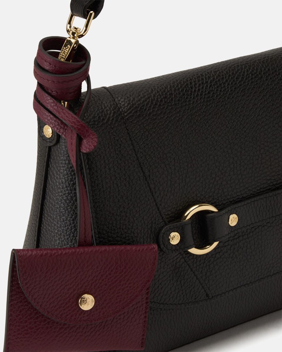 FLAP BAG Schwarzbordeaux  - Cuoieria Fiorentina