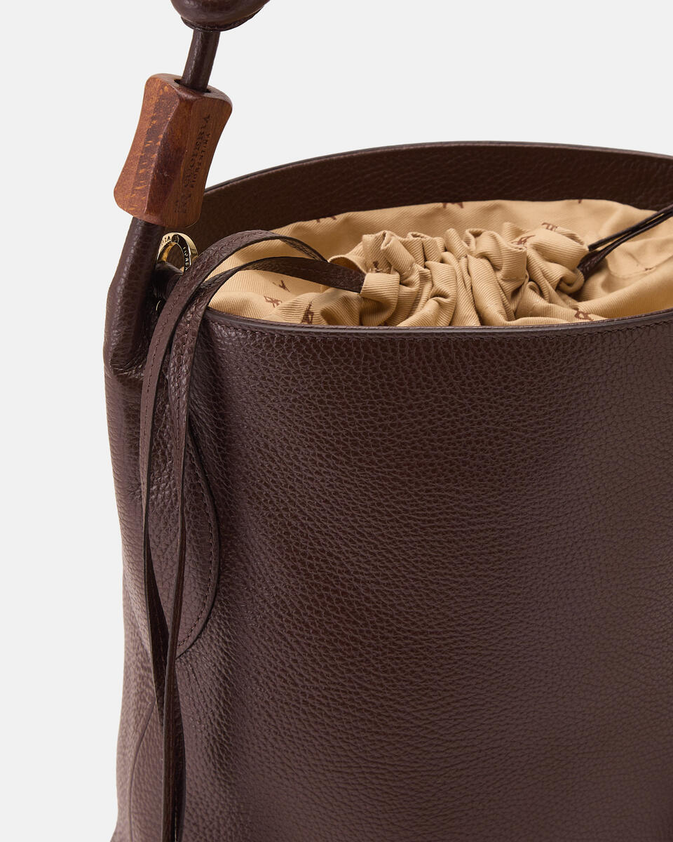 EIMERTASCHE Schokolade  - Eimertaschen - Damen Taschen - Tasche - Cuoieria Fiorentina