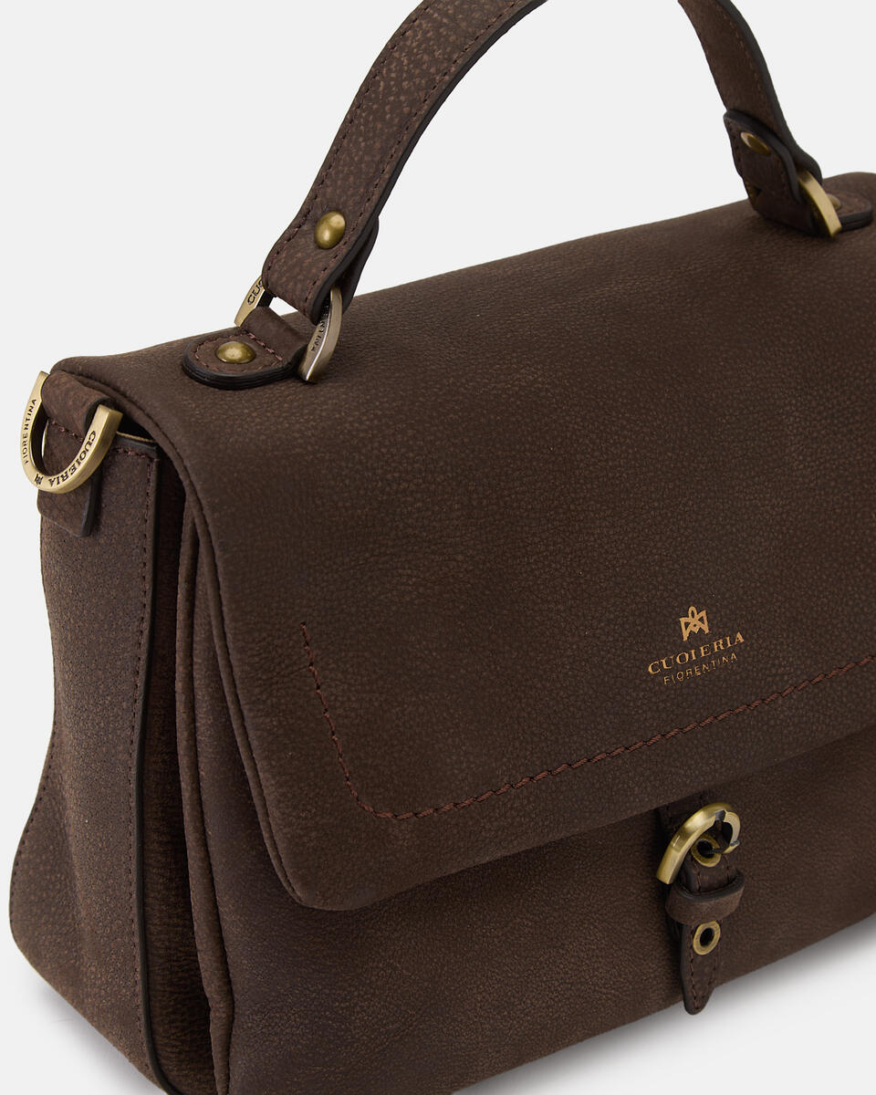 KLEINE FLAP BAG Schokolade  - Messanger - Damen Taschen - Tasche - Cuoieria Fiorentina
