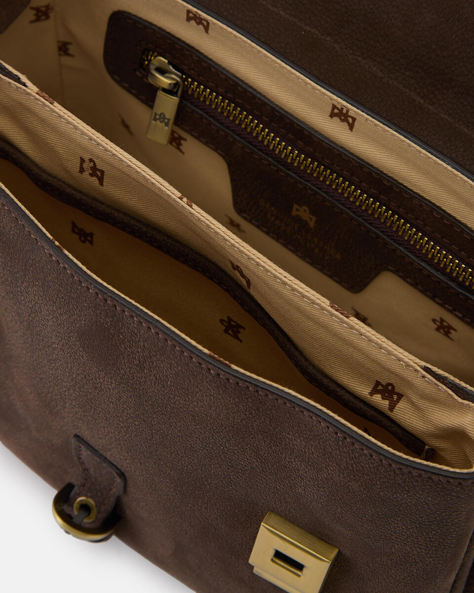 KLEINE FLAP BAG Schokolade  - Messanger - Damen Taschen - Tasche - Cuoieria Fiorentina