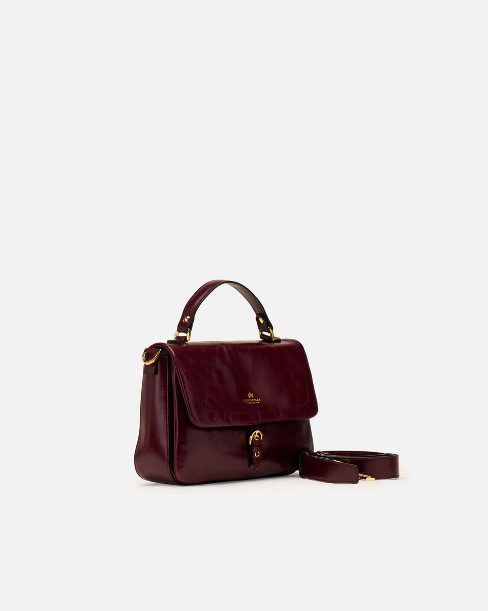 KLEINE FLAP BAG Schwarzkirsche  - Cuoieria Fiorentina