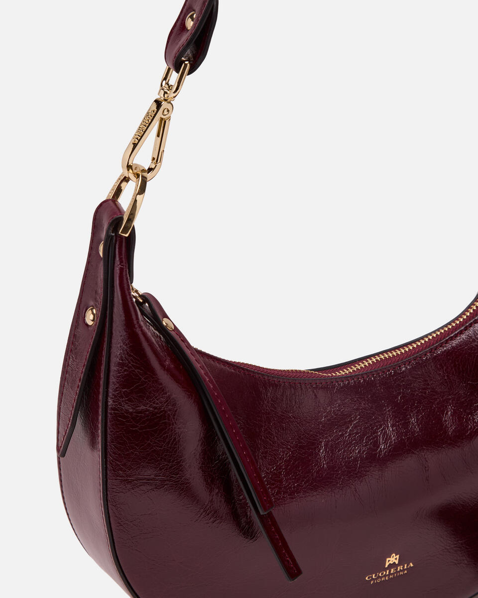 KLEINE SCHULTERTASCHE Schwarzkirsche  - Cuoieria Fiorentina
