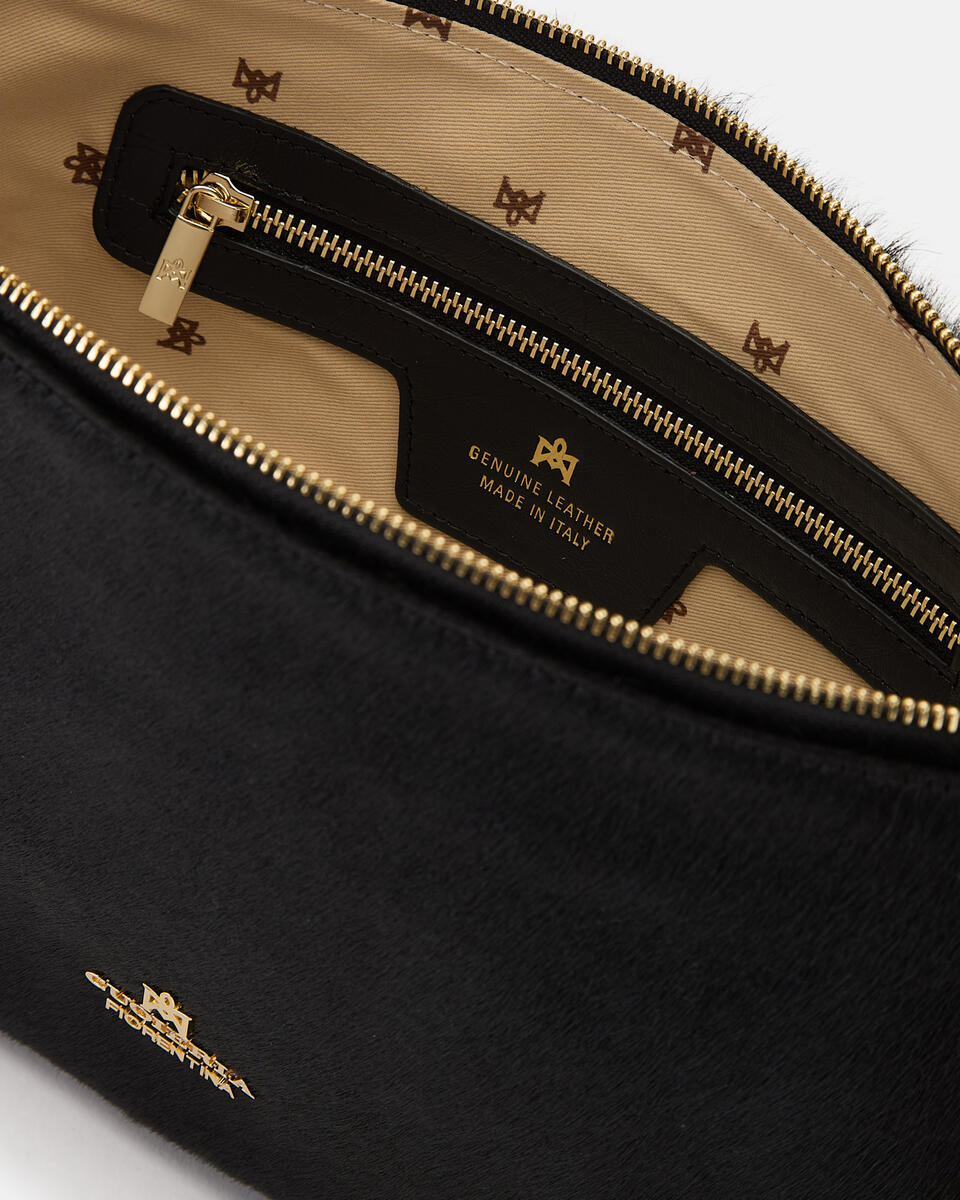 GROSSE POUCH Schwarz  - Handtaschen - Damen Taschen - Tasche - Cuoieria Fiorentina