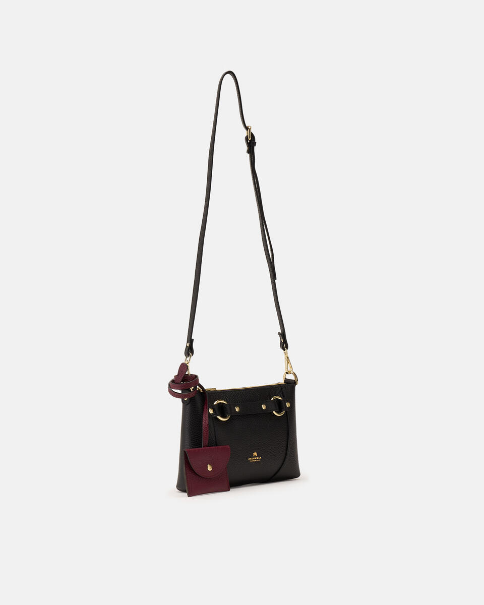 KLEINE POUCH Schwarzbordeaux  - Cuoieria Fiorentina