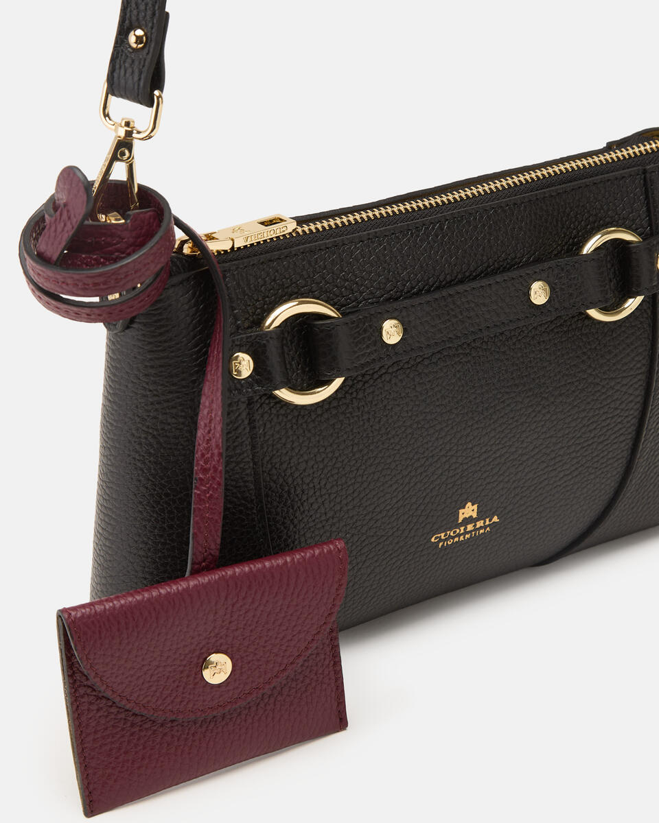 KLEINE POUCH Schwarzbordeaux  - Cuoieria Fiorentina