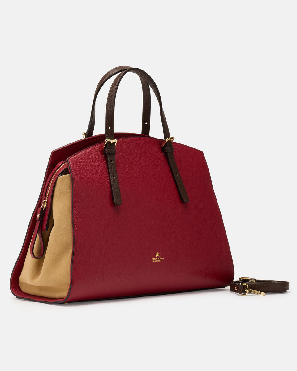 GROSSE HANDTASCHE Cherrydesertdunkelbraun  - Cuoieria Fiorentina