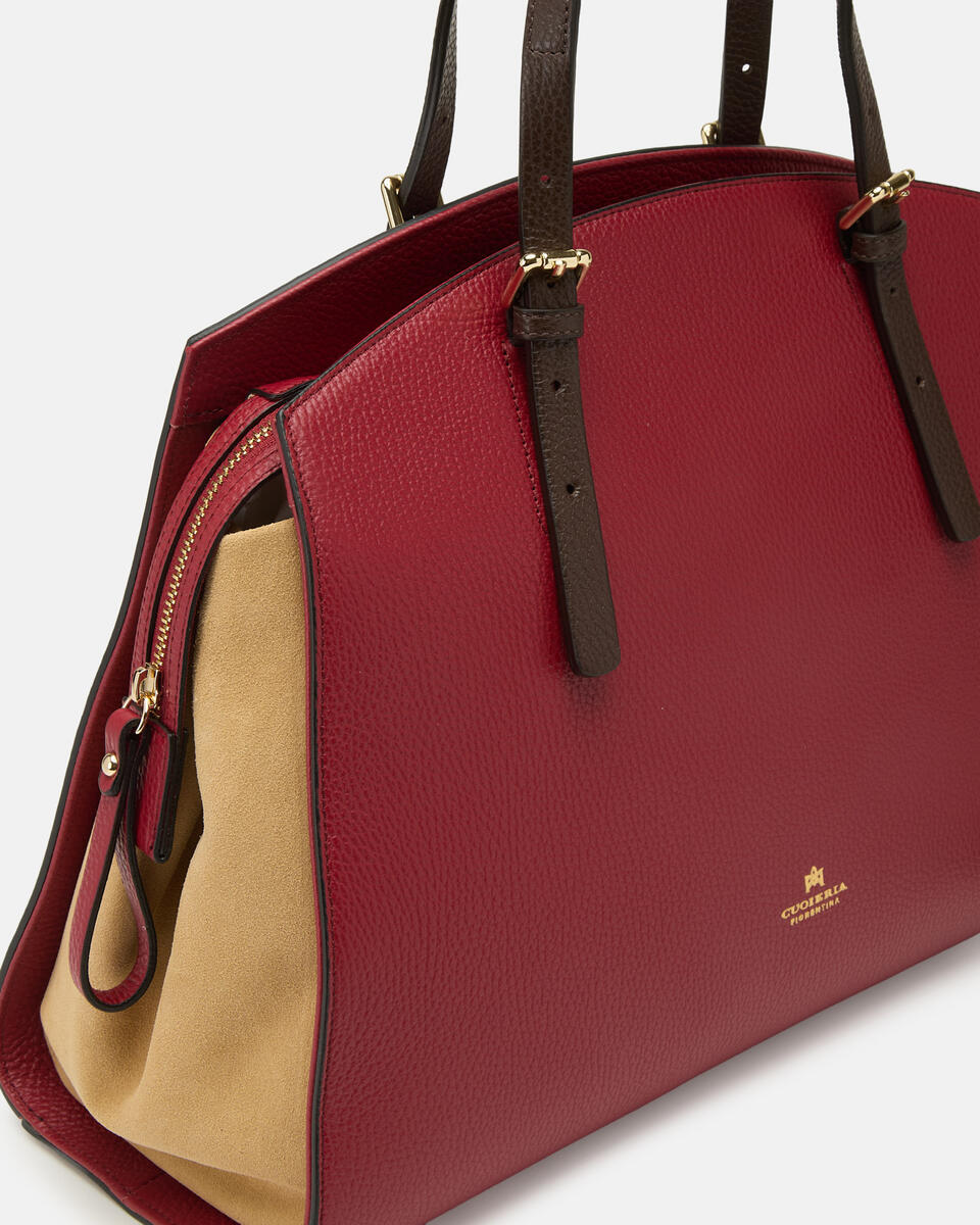 GROSSE HANDTASCHE Cherrydesertdunkelbraun  - Cuoieria Fiorentina