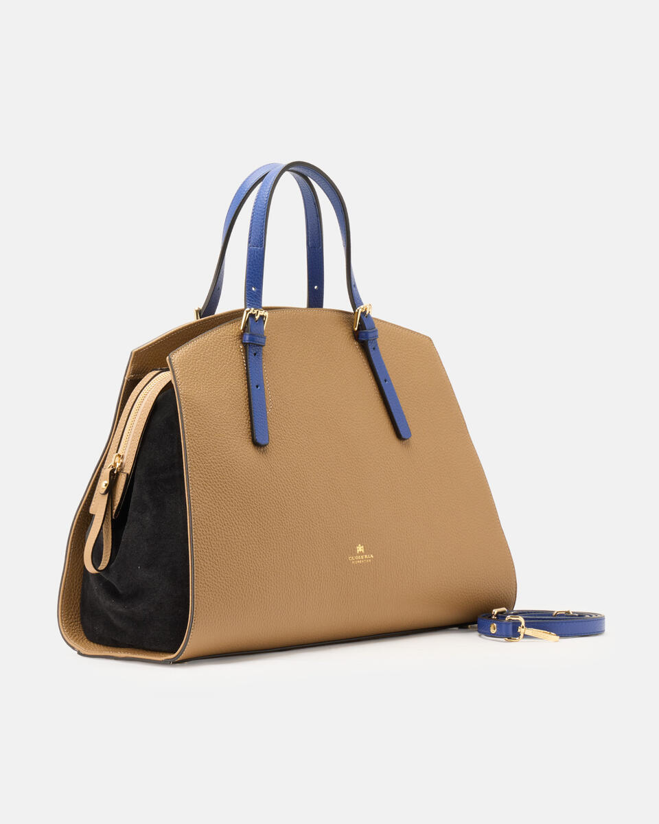 GROSSE HANDTASCHE Desertschwarzbluette  - Handtaschen - Damen Taschen - Tasche - Cuoieria Fiorentina