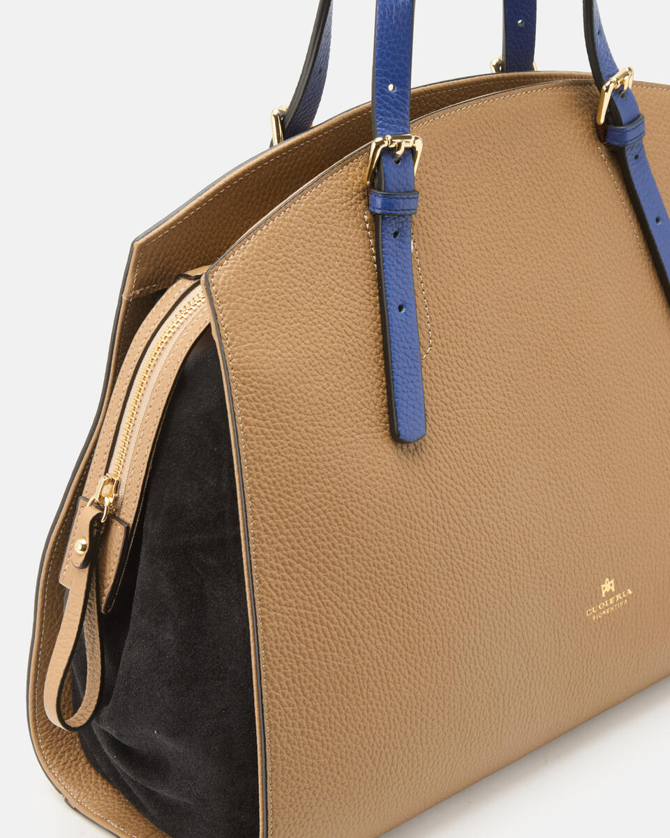 GROSSE HANDTASCHE Desertschwarzbluette  - Handtaschen - Damen Taschen - Tasche - Cuoieria Fiorentina