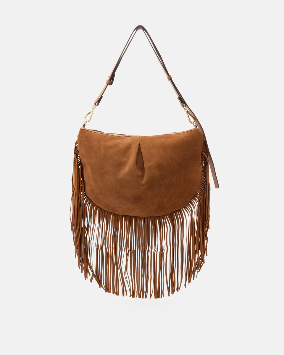 POUCH MIT FRANSEN Karamell  - Cuoieria Fiorentina