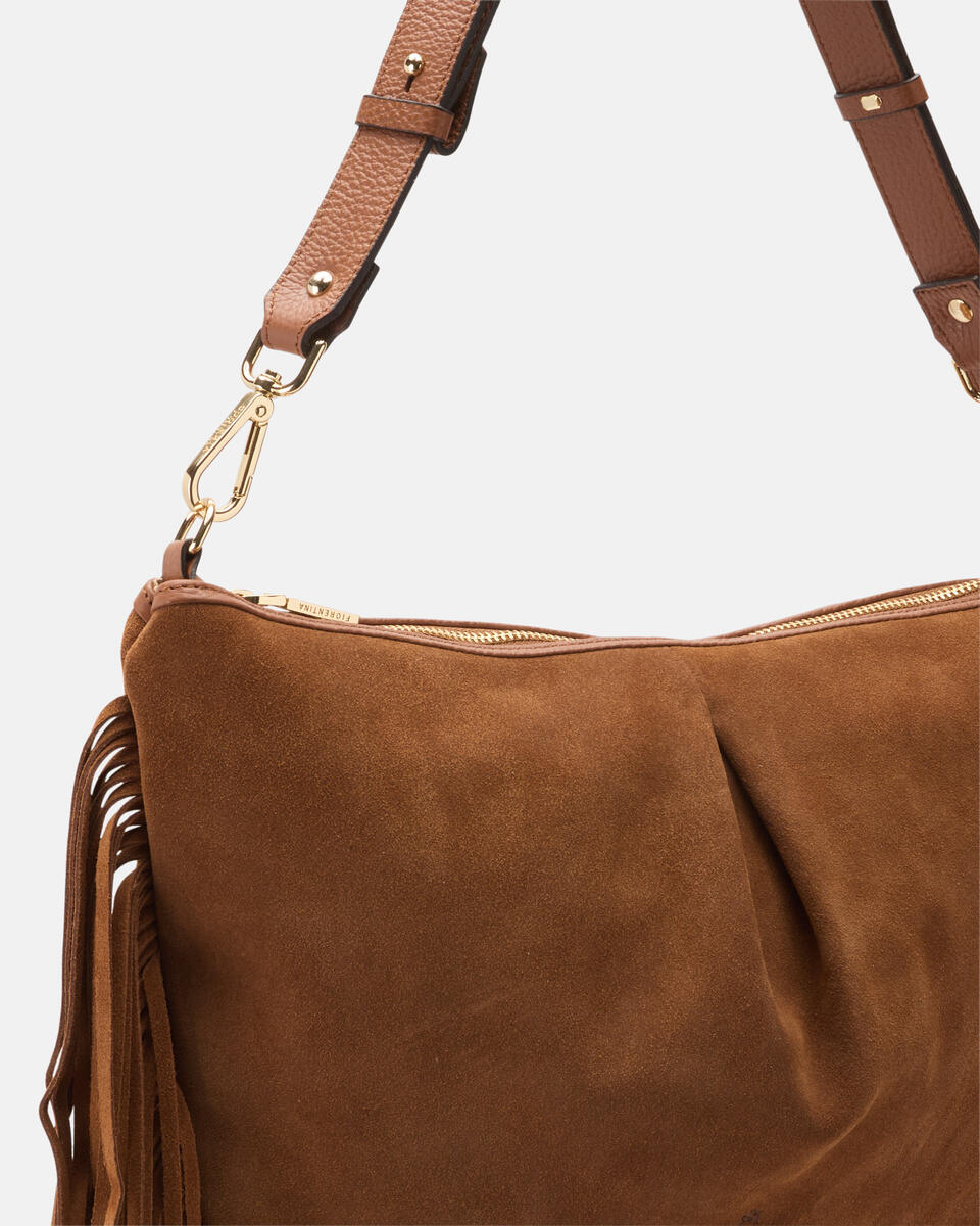 POUCH MIT FRANSEN Karamell  - Cuoieria Fiorentina
