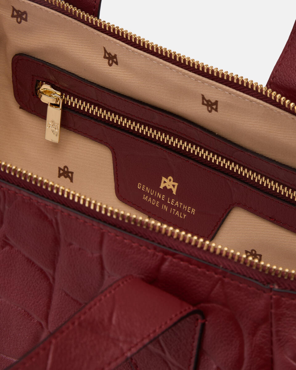 KLEINE TOTE BAG Rubin-farbe  - Cuoieria Fiorentina