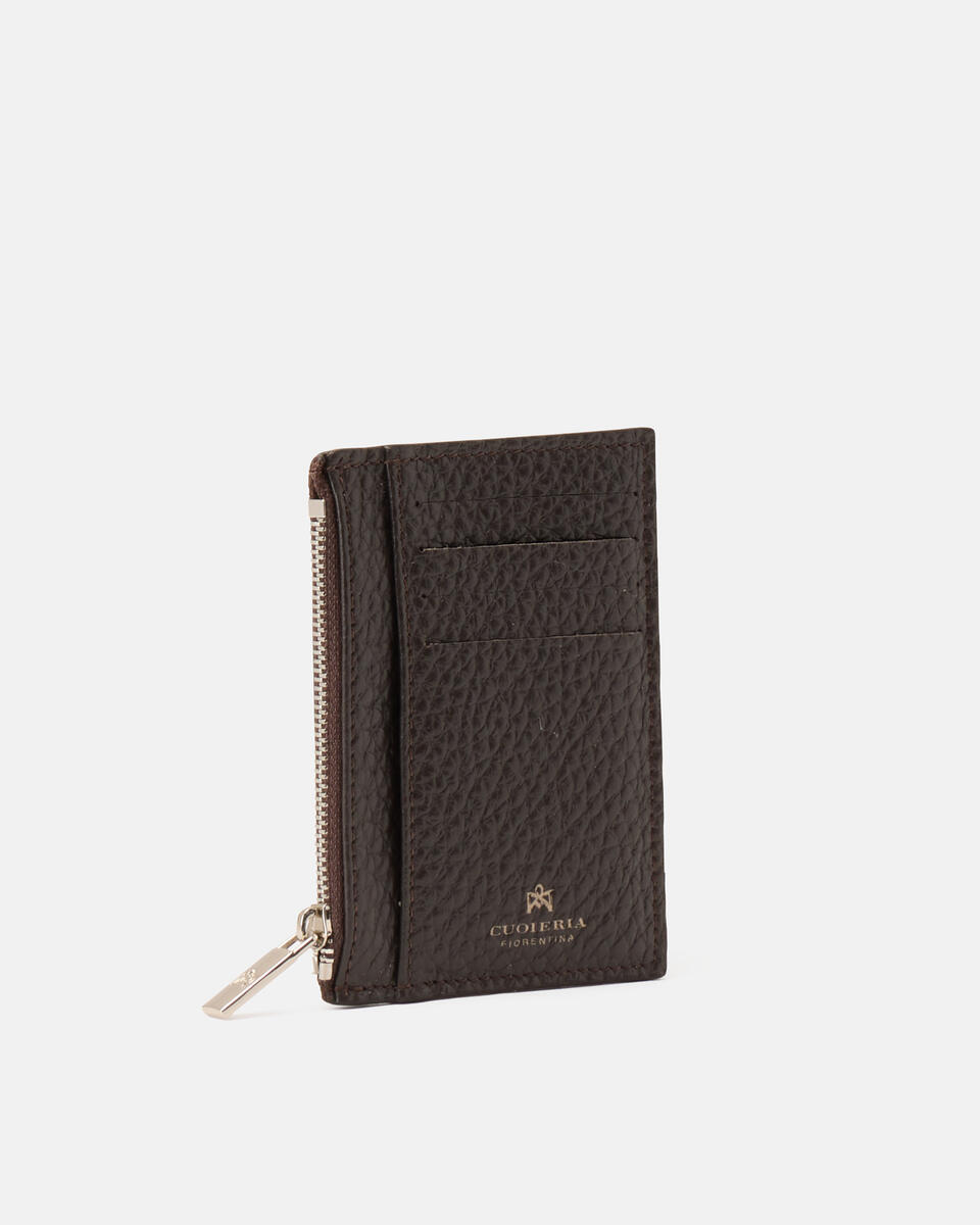 KARTENHALTER MIT REISSVERSCHLUSS Dunkelbraun  - Herren Brieftaschen - Brieftaschen - Cuoieria Fiorentina