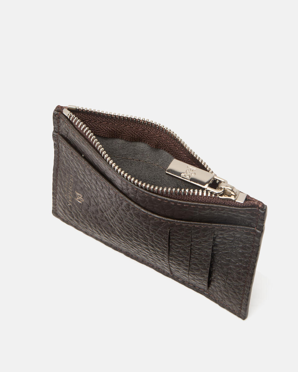 KARTENHALTER MIT REISSVERSCHLUSS Dunkelbraun  - Herren Brieftaschen - Brieftaschen - Cuoieria Fiorentina