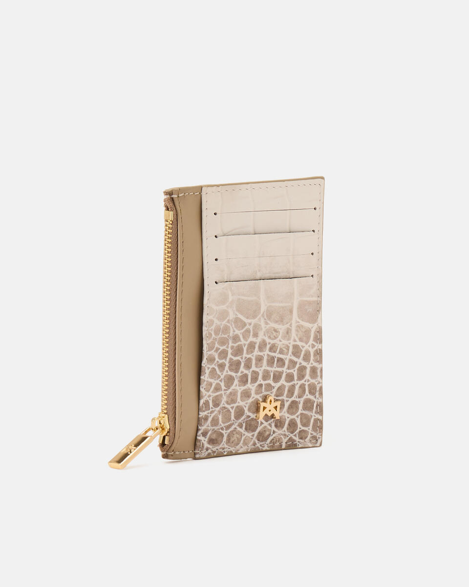 Kartenhalter mit Reißverschluss Elfenbein  - Damen Brieftaschen - Brieftaschen - Cuoieria Fiorentina