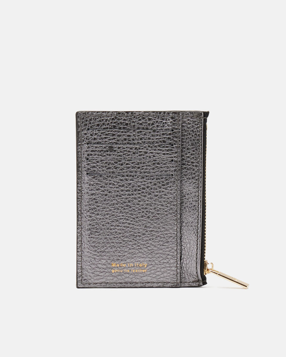 Kartenhalter mit Reißverschluss Stahl  - Damen Brieftaschen - Brieftaschen - Cuoieria Fiorentina