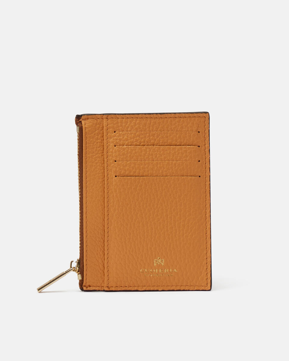 Kartenhalter mit Reißverschluss Apricot  - Damen Brieftaschen - Brieftaschen - Cuoieria Fiorentina