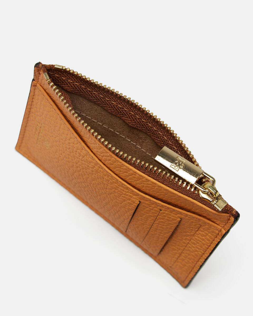 Kartenhalter mit Reißverschluss Apricot  - Damen Brieftaschen - Brieftaschen - Cuoieria Fiorentina