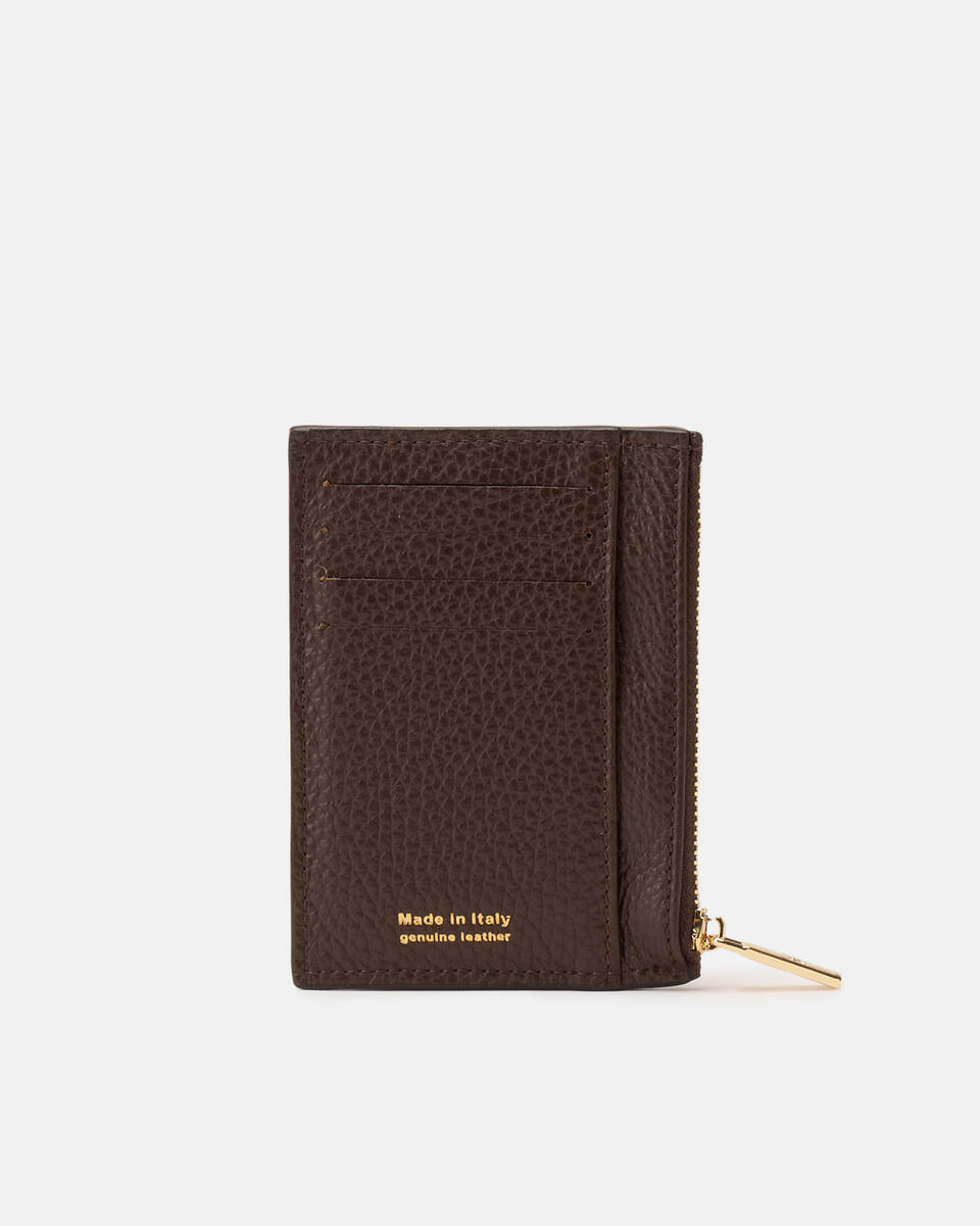 Kartenhalter mit Reißverschluss Schokolade  - Damen Brieftaschen - Damen Brieftaschen - Brieftaschen - Cuoieria Fiorentina
