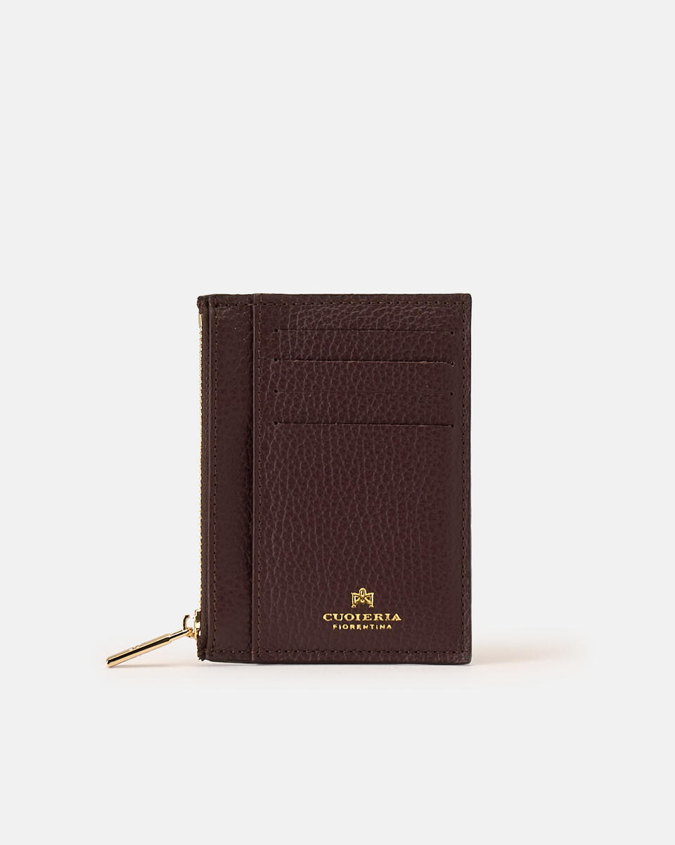 Kartenhalter mit Reißverschluss Coffee  - Damen Brieftaschen - Damen Brieftaschen - Brieftaschen - Cuoieria Fiorentina