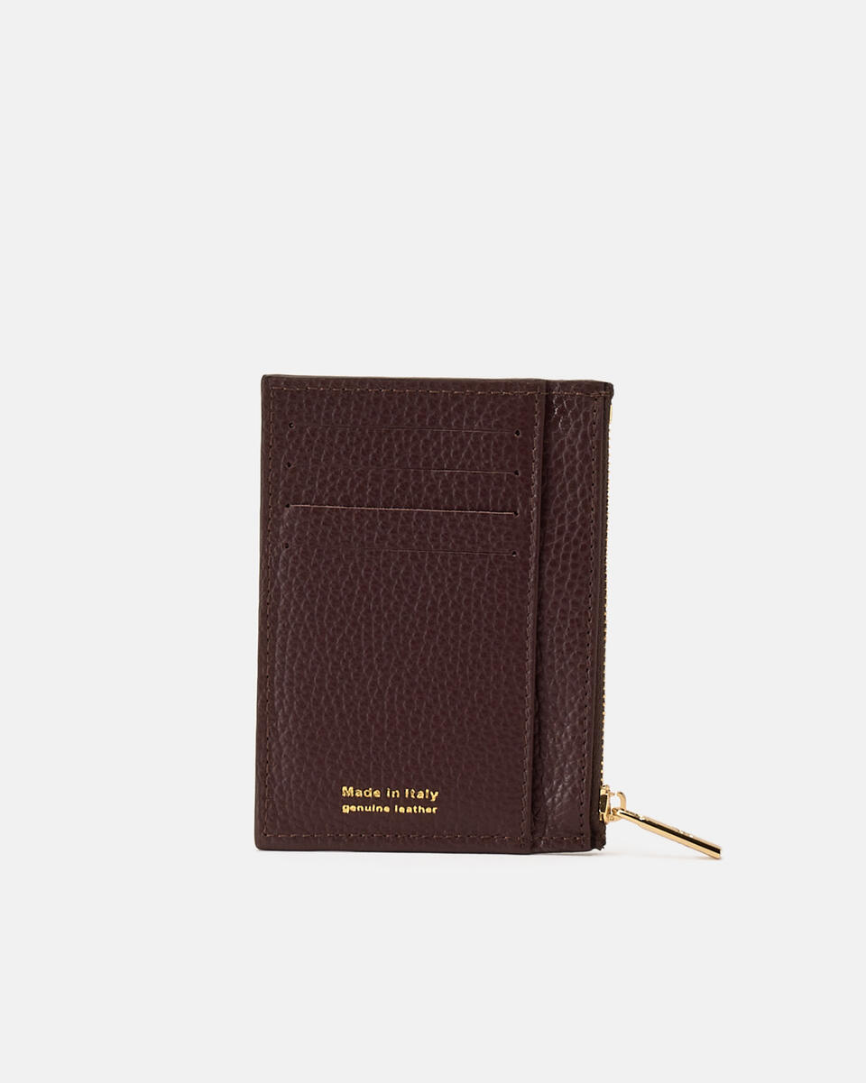 Kartenhalter mit Reißverschluss Coffee  - Damen Brieftaschen - Damen Brieftaschen - Brieftaschen - Cuoieria Fiorentina