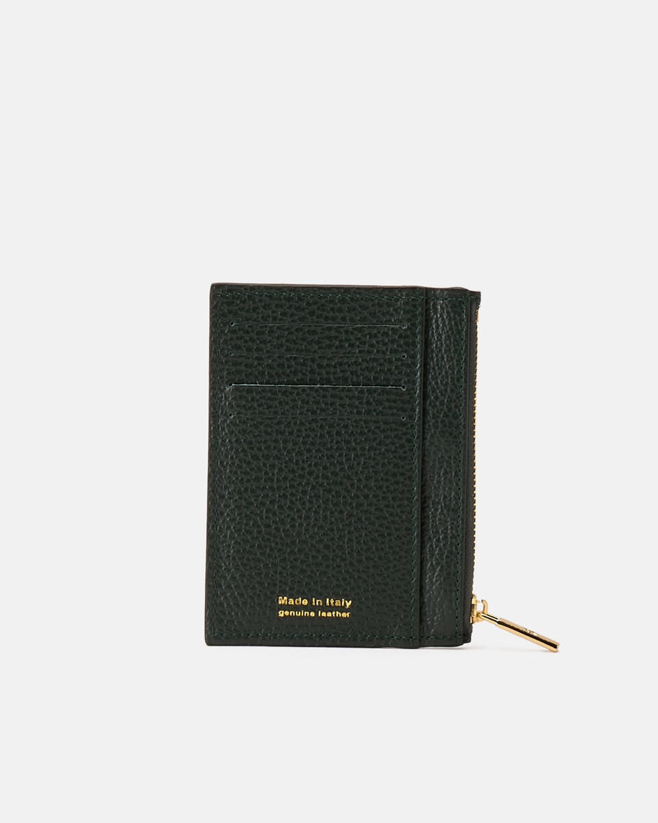 Kartenhalter mit Reißverschluss Moos  - Damen Brieftaschen - Damen Brieftaschen - Brieftaschen - Cuoieria Fiorentina