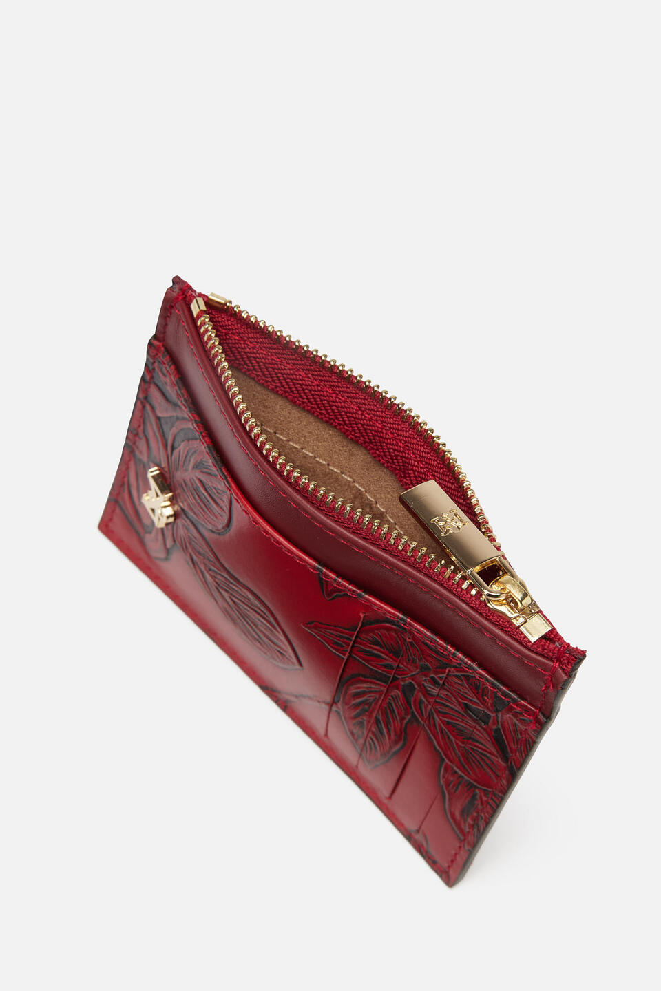 Kartenhalter mit Reißverschluss Rot  - Damen Brieftaschen - Damen Brieftaschen - Brieftaschen - Cuoieria Fiorentina